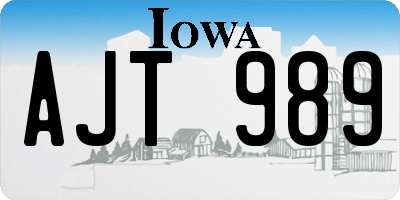 IA license plate AJT989