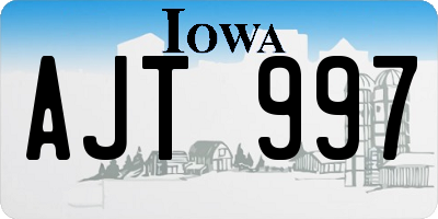 IA license plate AJT997