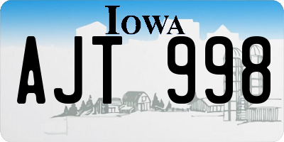 IA license plate AJT998