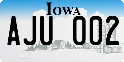 IA license plate AJU002