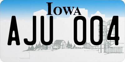 IA license plate AJU004