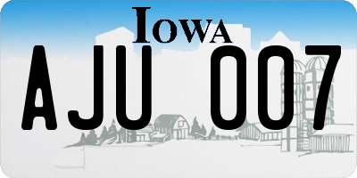 IA license plate AJU007