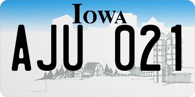 IA license plate AJU021