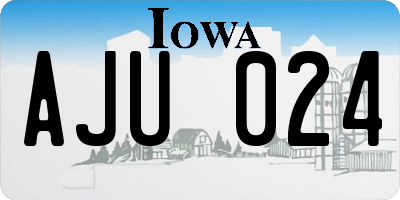 IA license plate AJU024