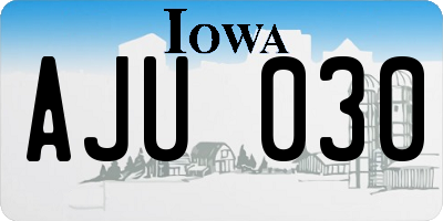 IA license plate AJU030