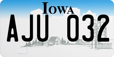IA license plate AJU032