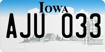 IA license plate AJU033