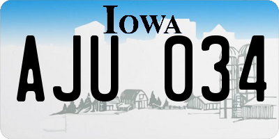 IA license plate AJU034