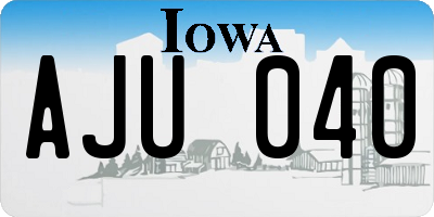 IA license plate AJU040