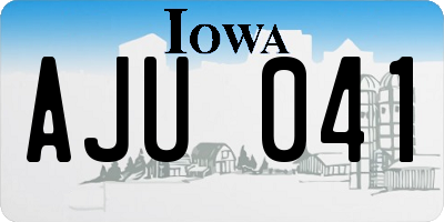 IA license plate AJU041