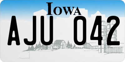 IA license plate AJU042
