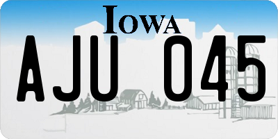 IA license plate AJU045