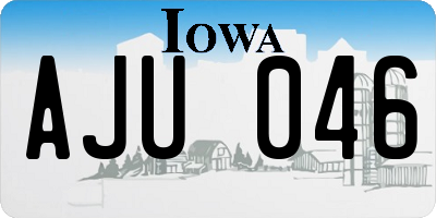 IA license plate AJU046
