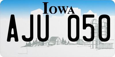IA license plate AJU050