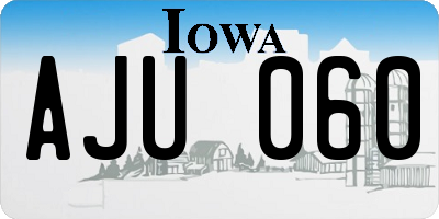 IA license plate AJU060