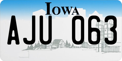 IA license plate AJU063
