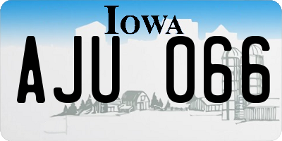 IA license plate AJU066