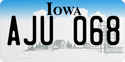 IA license plate AJU068