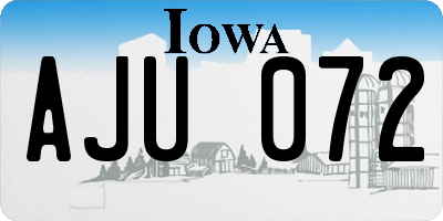 IA license plate AJU072