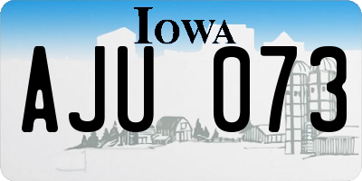 IA license plate AJU073