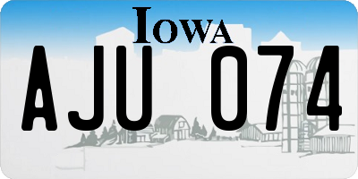 IA license plate AJU074
