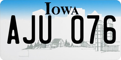 IA license plate AJU076