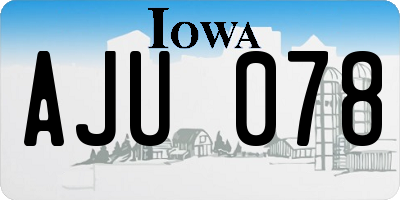 IA license plate AJU078