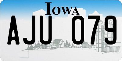 IA license plate AJU079