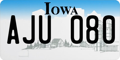 IA license plate AJU080