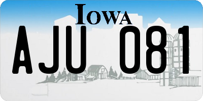 IA license plate AJU081