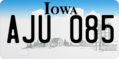 IA license plate AJU085