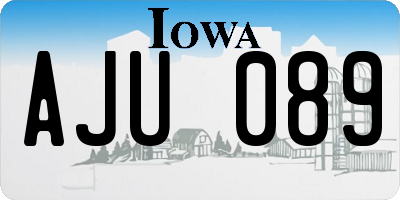IA license plate AJU089
