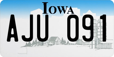 IA license plate AJU091