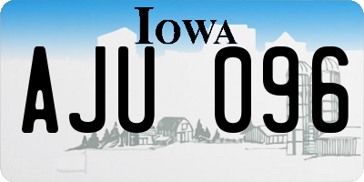 IA license plate AJU096