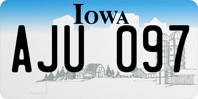 IA license plate AJU097