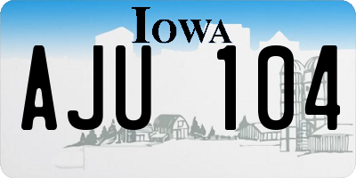 IA license plate AJU104