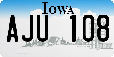 IA license plate AJU108