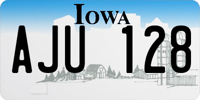 IA license plate AJU128