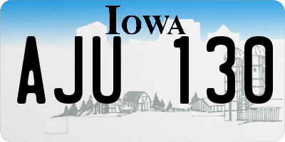 IA license plate AJU130