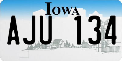 IA license plate AJU134