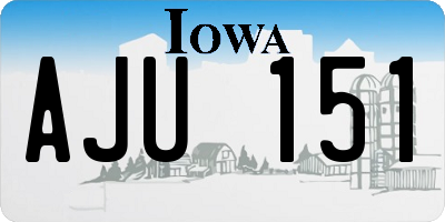 IA license plate AJU151