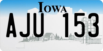 IA license plate AJU153