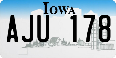 IA license plate AJU178
