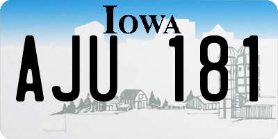 IA license plate AJU181