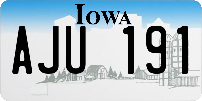 IA license plate AJU191