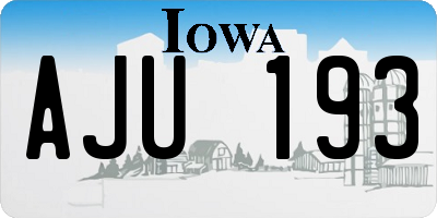 IA license plate AJU193