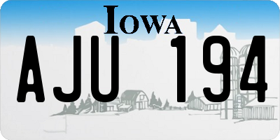 IA license plate AJU194
