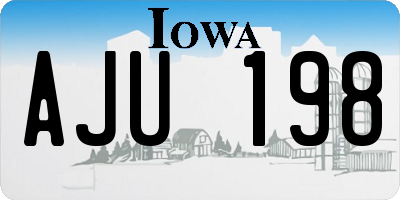 IA license plate AJU198