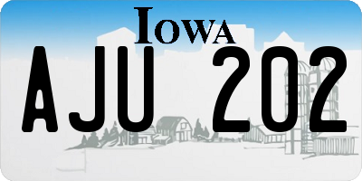 IA license plate AJU202