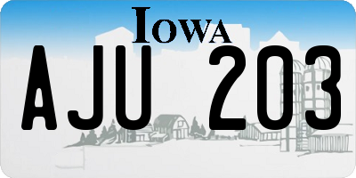 IA license plate AJU203